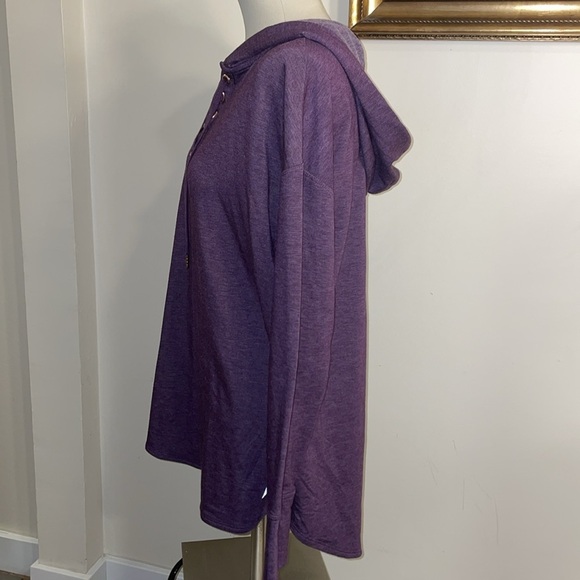 Free 2 Be Purple Hoodie. Size XXL. Long Sweatshirt w scoop hemline. Super soft - Picture 4 of 11
